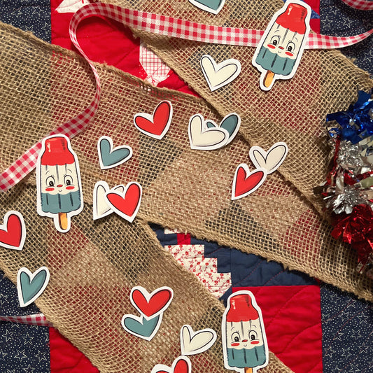 Bomb Pop & Hearts Paper Decorations (Printable PDF & PNG)