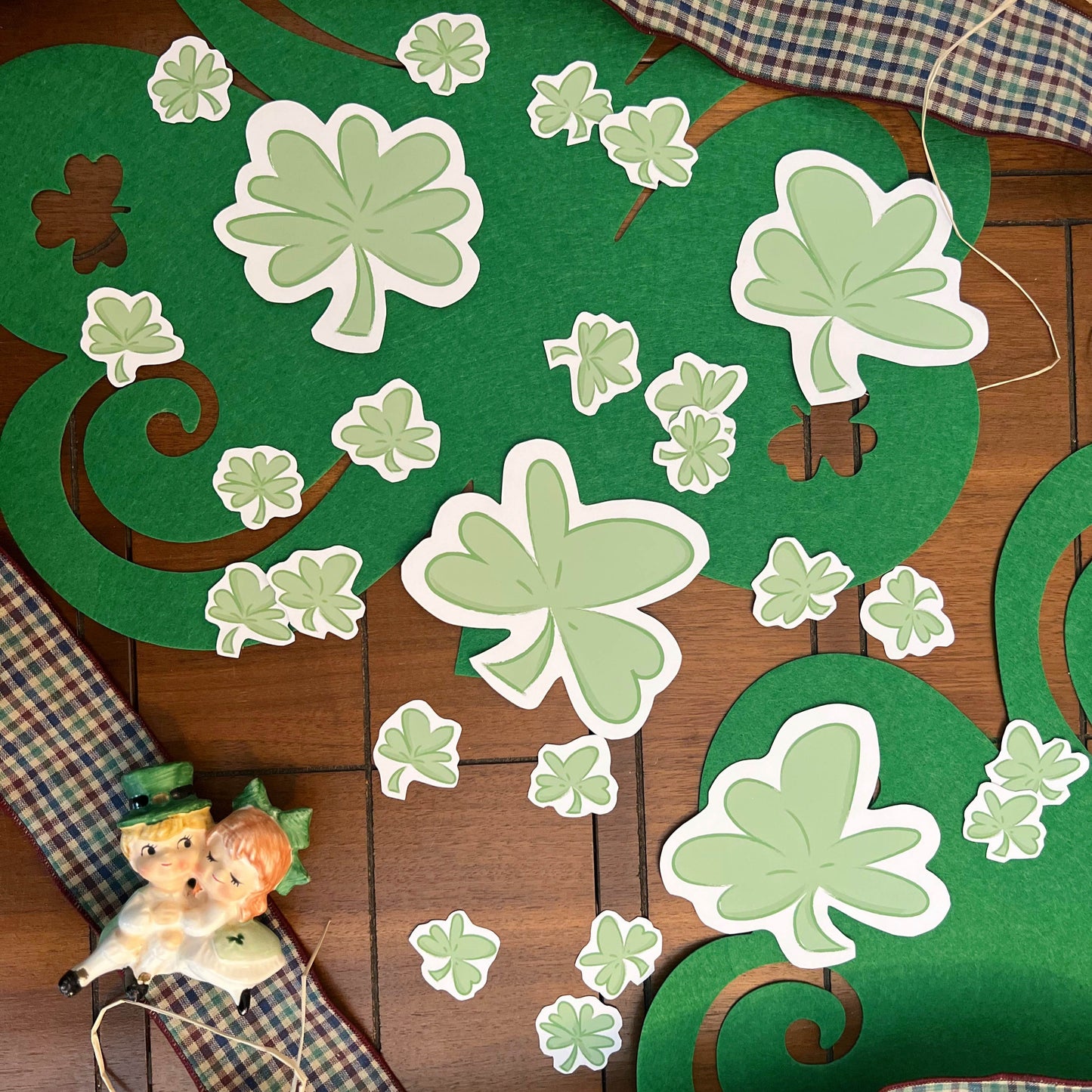Printable Clover Decorations and Table Confetti (PDF & PNG)