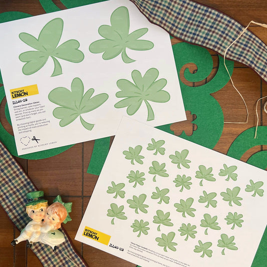 Clover Décor and Table Confetti (Printable PDF & PNG)