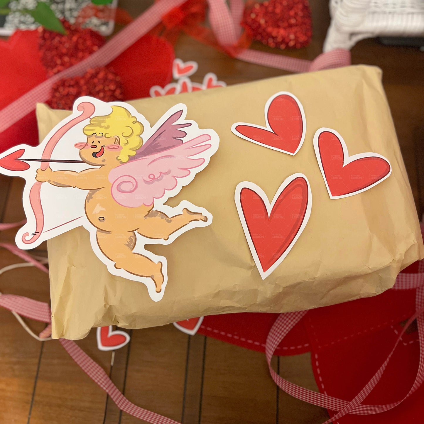 Printable Cupid and Heart Paper Decorations (PDF & PNG)