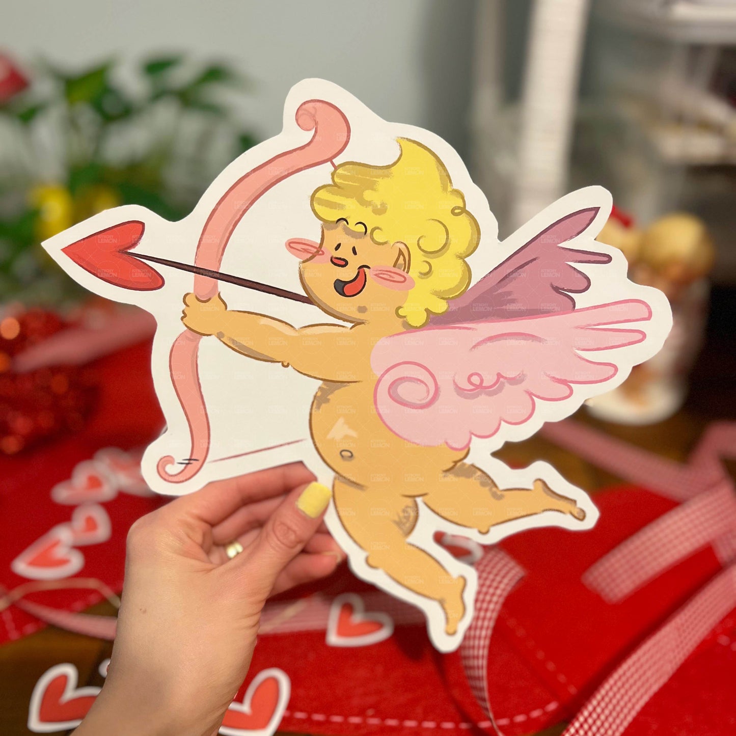 Cupid and Hearts Paper Décor (Printable PDF & PNG)