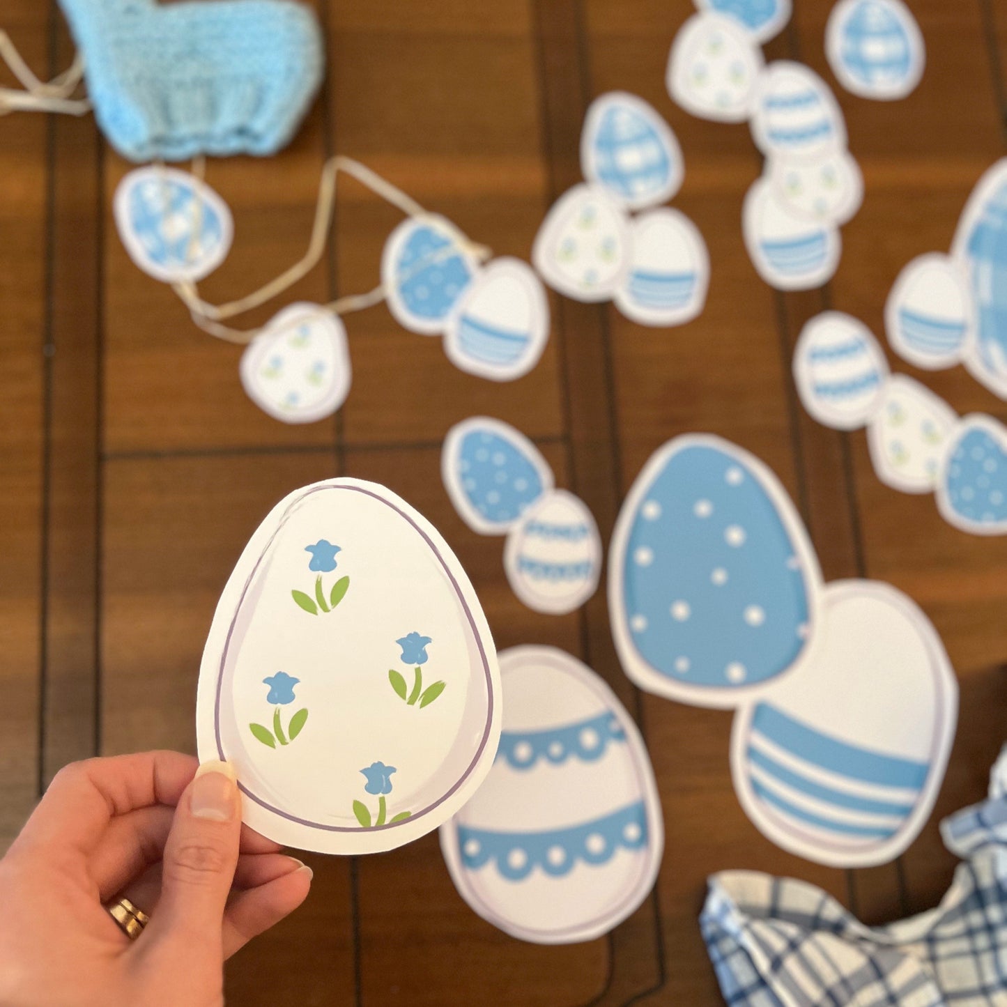 Blue Easter Eggs Paper Décor and Table Confetti (Printable PDF & PNG)