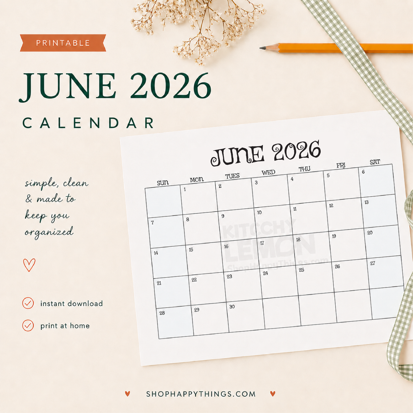 June 2026 Calendar (Printable PDF & PNG)