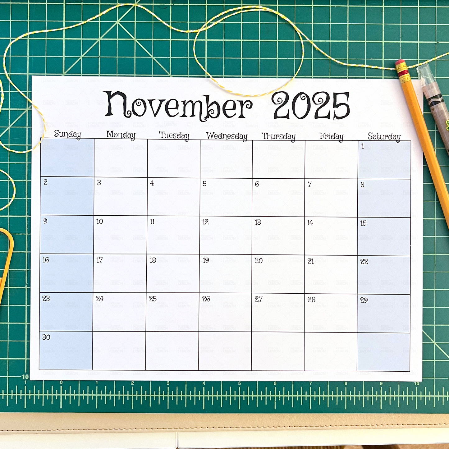 November 2025 Calendar (Printable PDF & PNG)