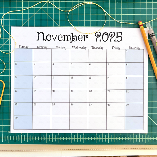 November 2025 Calendar (Printable PDF & PNG)