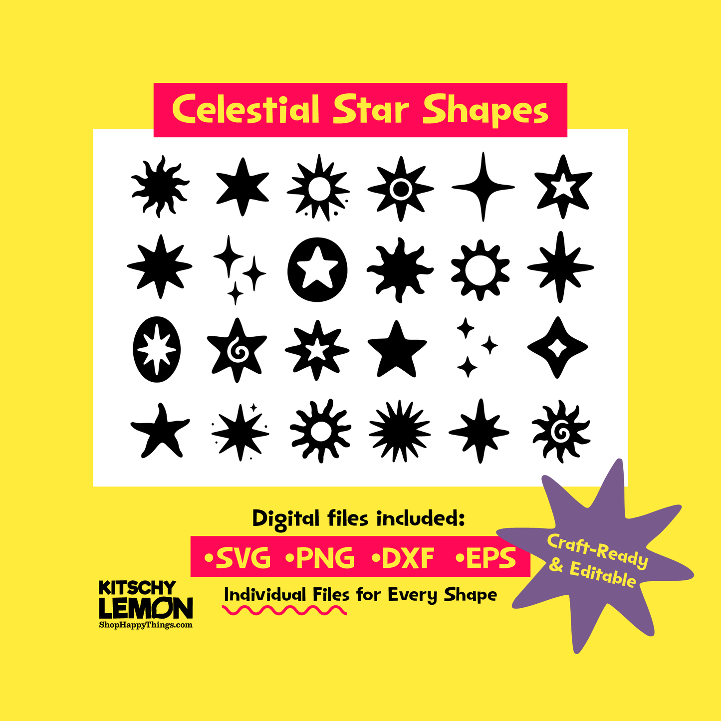 Celestial Star and Sun Shape Bundle