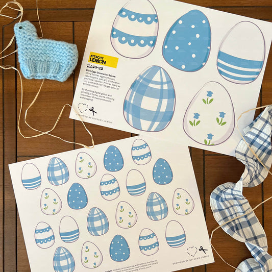 Blue Easter Eggs Paper Décor and Table Confetti (Printable PDF & PNG)