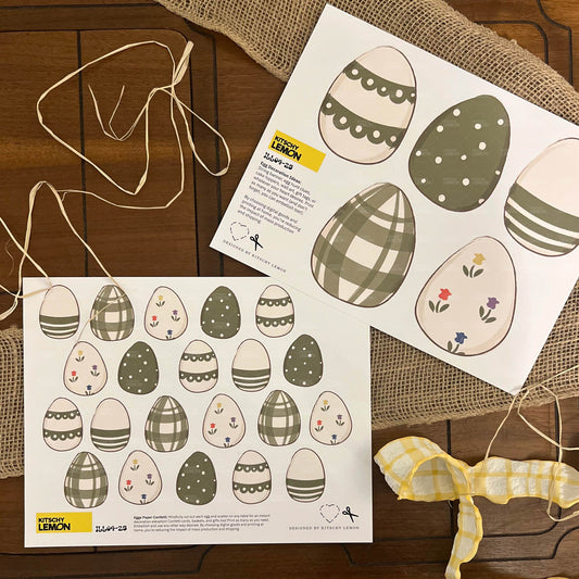 Green Easter Eggs Paper Décor & Confetti (Printable PDF & PNG)