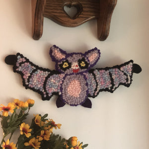 100% Wool Happy Bat Wall Hanging