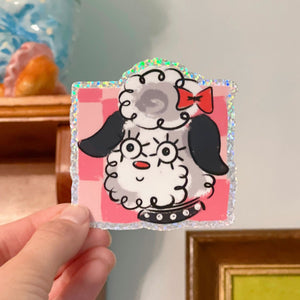 Poodle Doodle Glitter Sticker