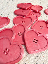 Load image into Gallery viewer, Extra Large Red Pink Heart Button, Big 4 Hole Cute Heart Shaped Button for Sewing
