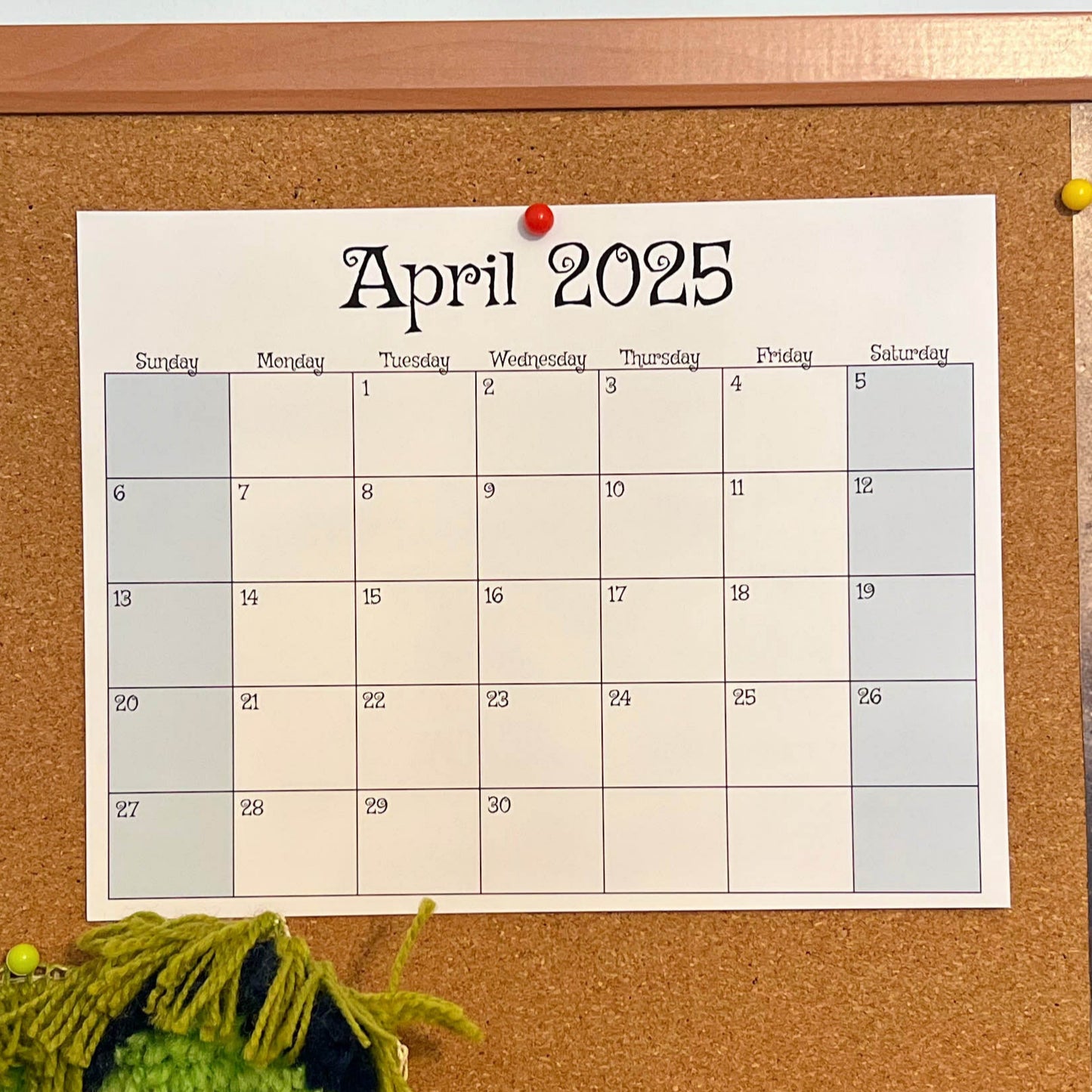 Printable April 2025 Single Month Calendar (PDF & PNG)