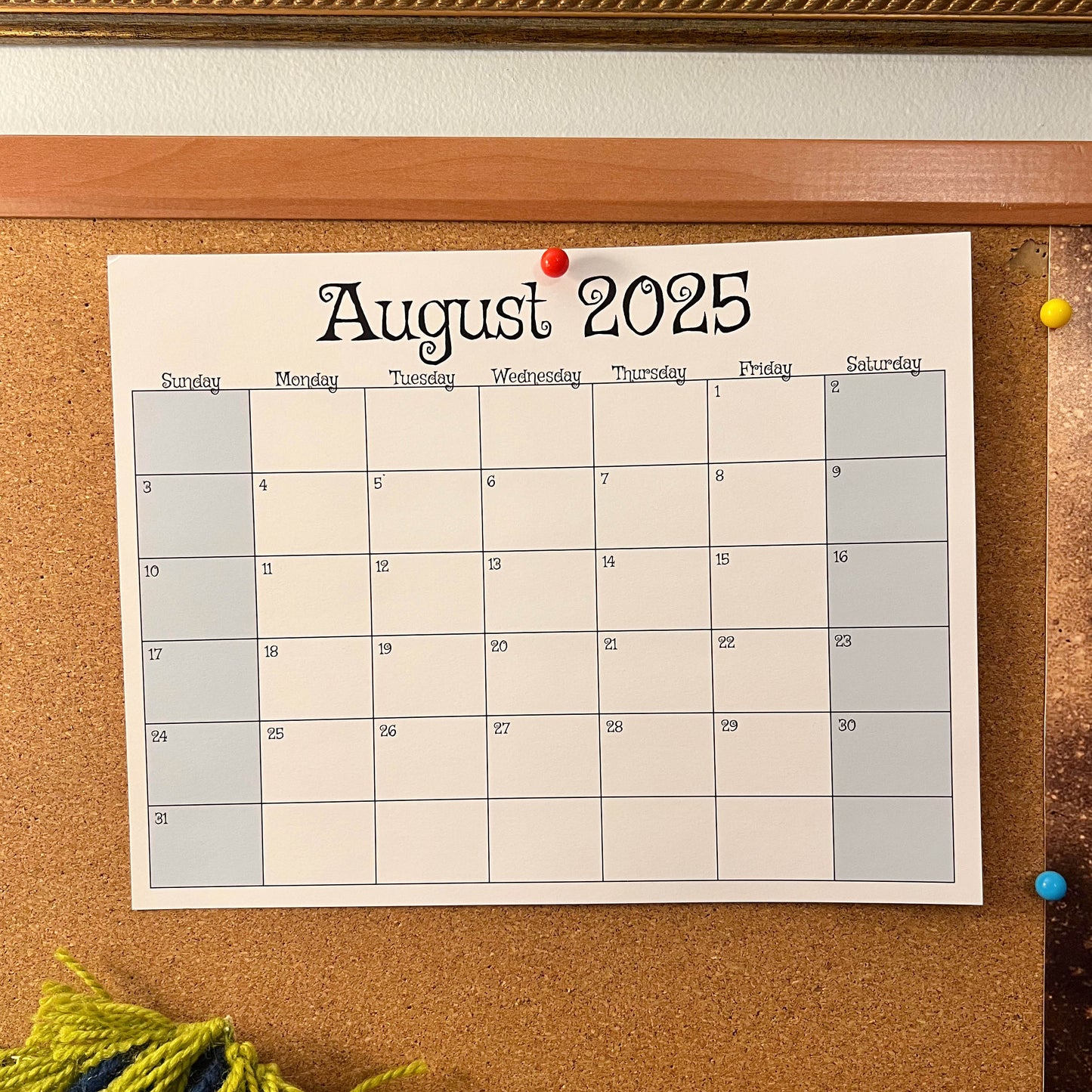 August 2025 Single Month Calendar (Printable — PDF & PNG)