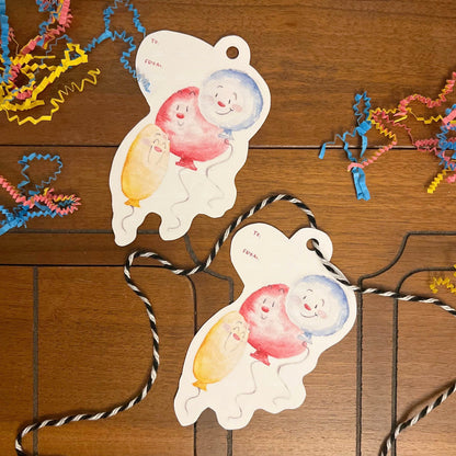 Printable Happy Birthday Balloons Gift Tags and Paper Decoration (PDF & JPG)