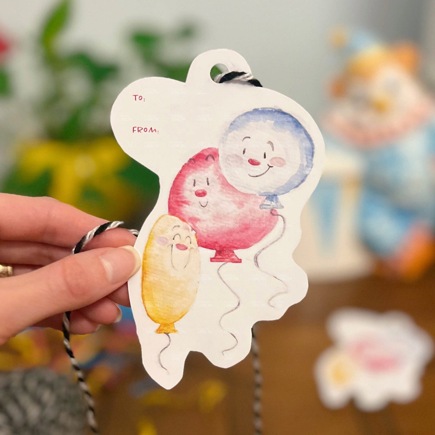 Printable Happy Birthday Balloons Gift Tags and Paper Decoration (PDF & JPG)