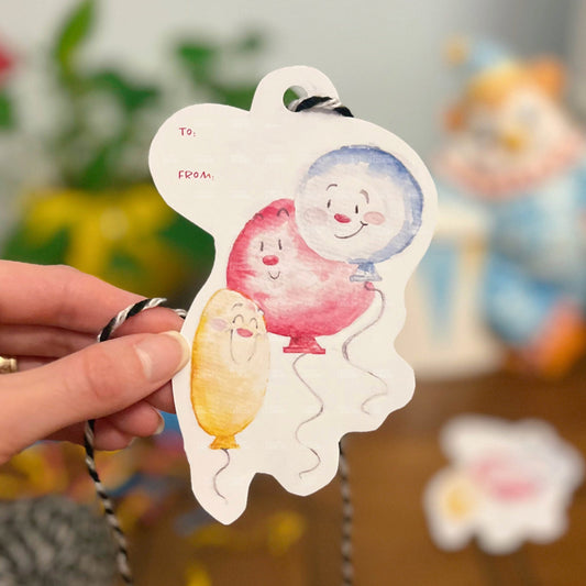 Printable Happy Birthday Balloons Gift Tags and Paper Decoration (PDF & JPG)