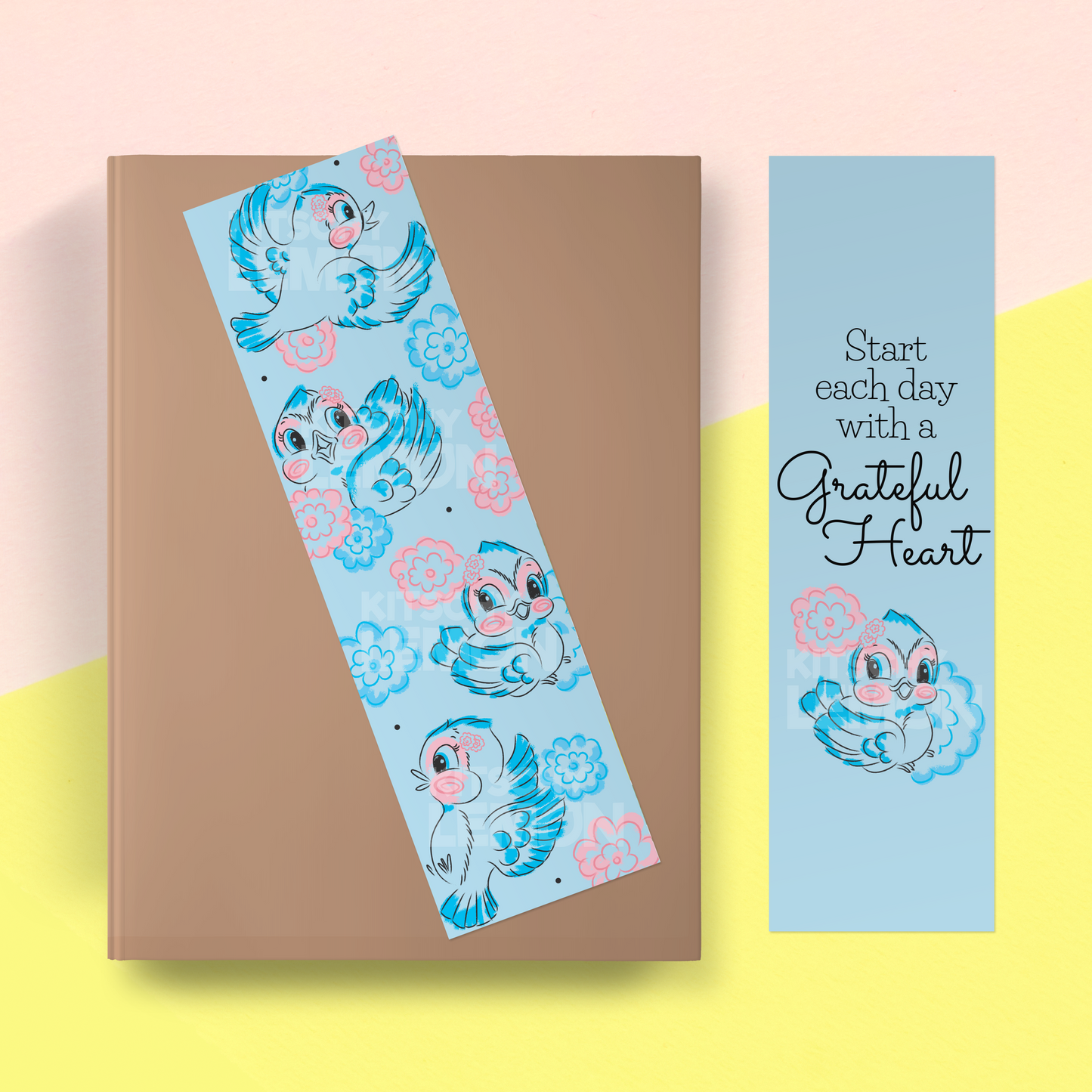 Printable Blue Bird Bookmarks (PDF & PNG)