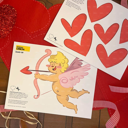 Printable Cupid and Heart Paper Decorations (PDF & PNG)