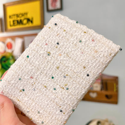 Beaded White Tweed Pouch Wallet (Gamer Girl Edition)