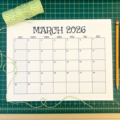 March 2026 Calendar (Printable PDF & PNG)