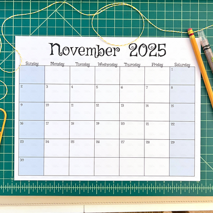 November 2025 Calendar (Printable PDF & PNG)