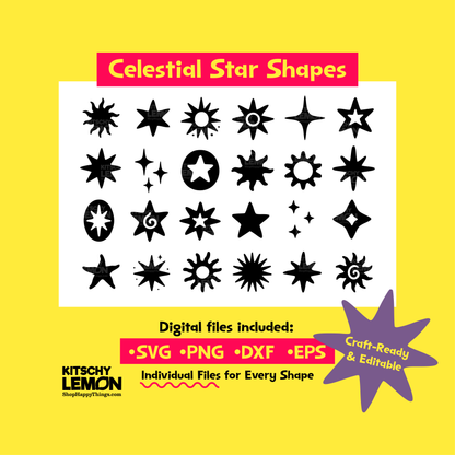Celestial Star and Sun Shape Bundle