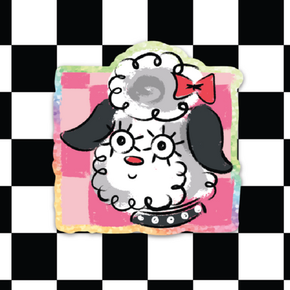 Poodle Doodle Glitter Sticker