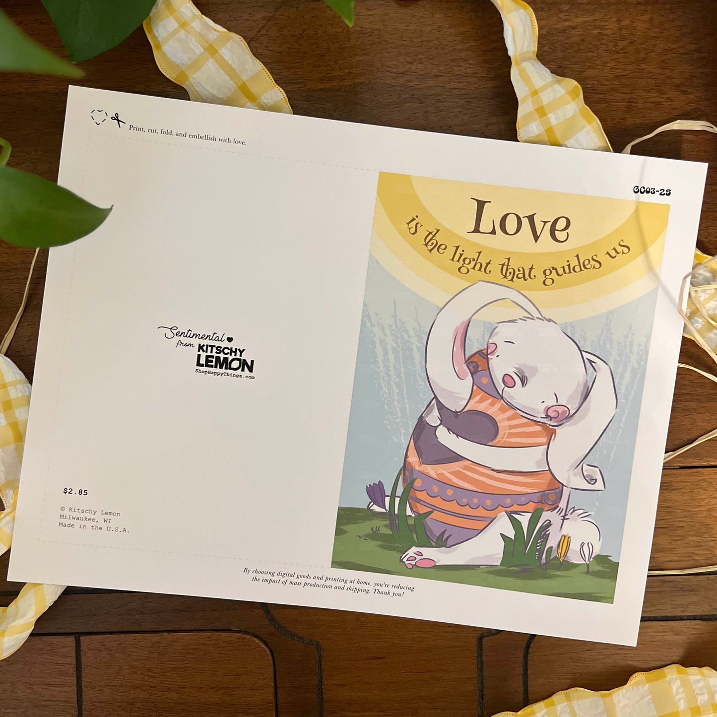 Printable Love is the Guiding Light Easter Card (PDF & PNG)