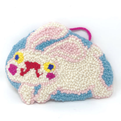 100% Wool Happy Bunny Wall Hanging