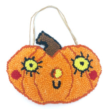 Load image into Gallery viewer, &quot;Happy Harvest&quot; Pumpkin Wall Hanging (... &amp; Hot Pad!)
