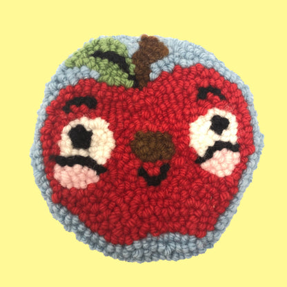 Happy Apple Handmade Mug Rug