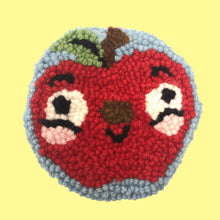 Load image into Gallery viewer, &quot;Crazy Happy Apple&quot; Handmade Mug Rug
