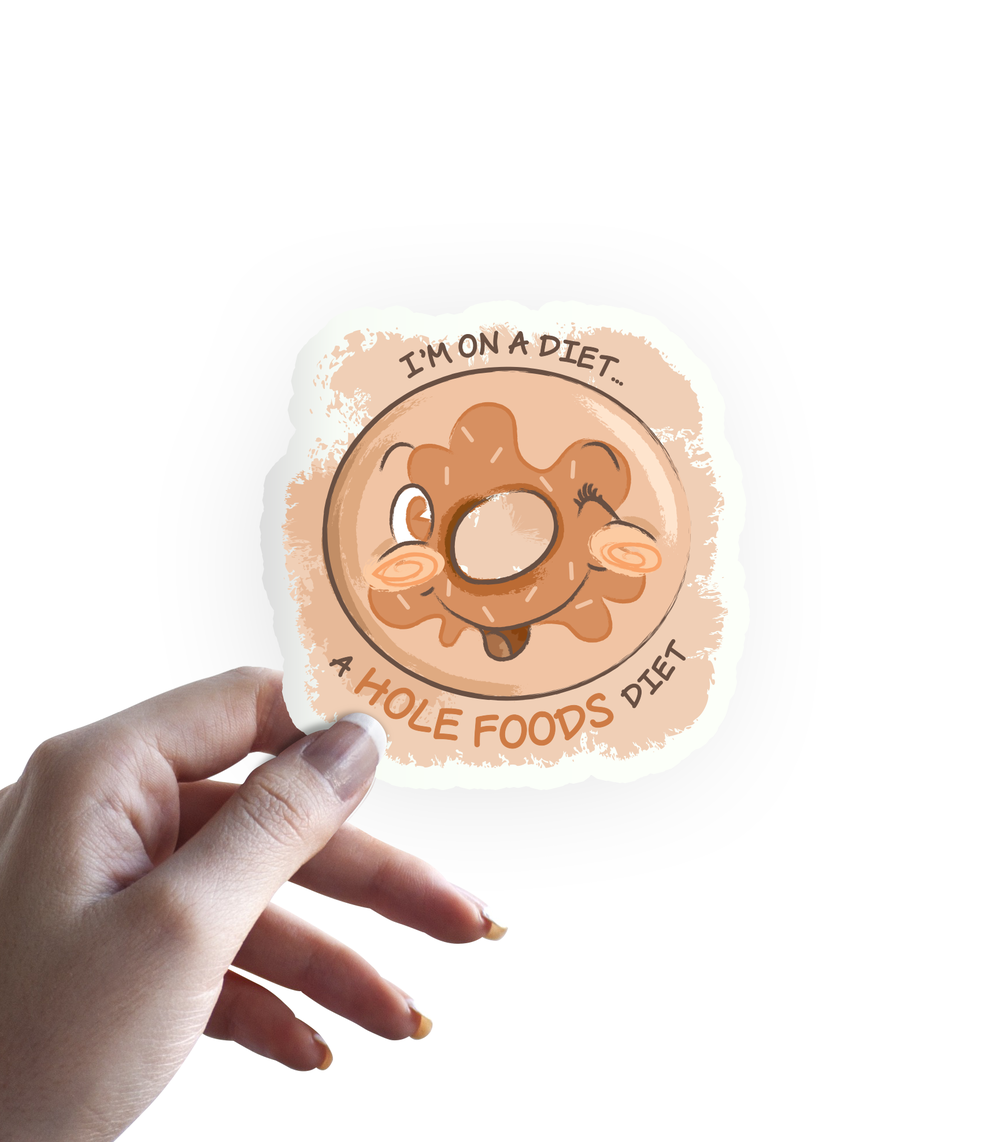 Punny Donut Diet Vinyl Matte Sticker