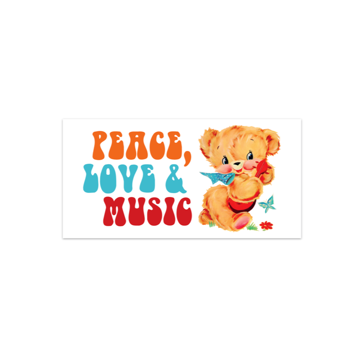 Peace, Love and Music Bumper Sticker