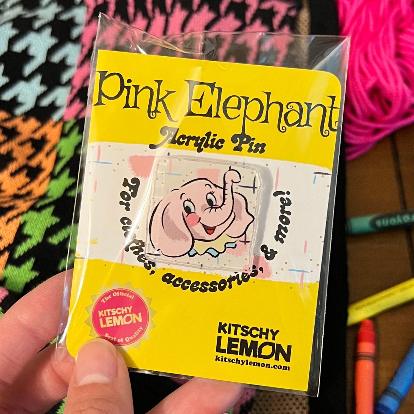 Vintage Inspired Pink Elephant Pin