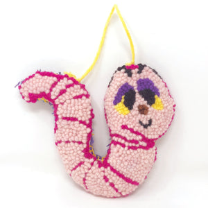 100% Wool "Chill Worm" Wall Hanging